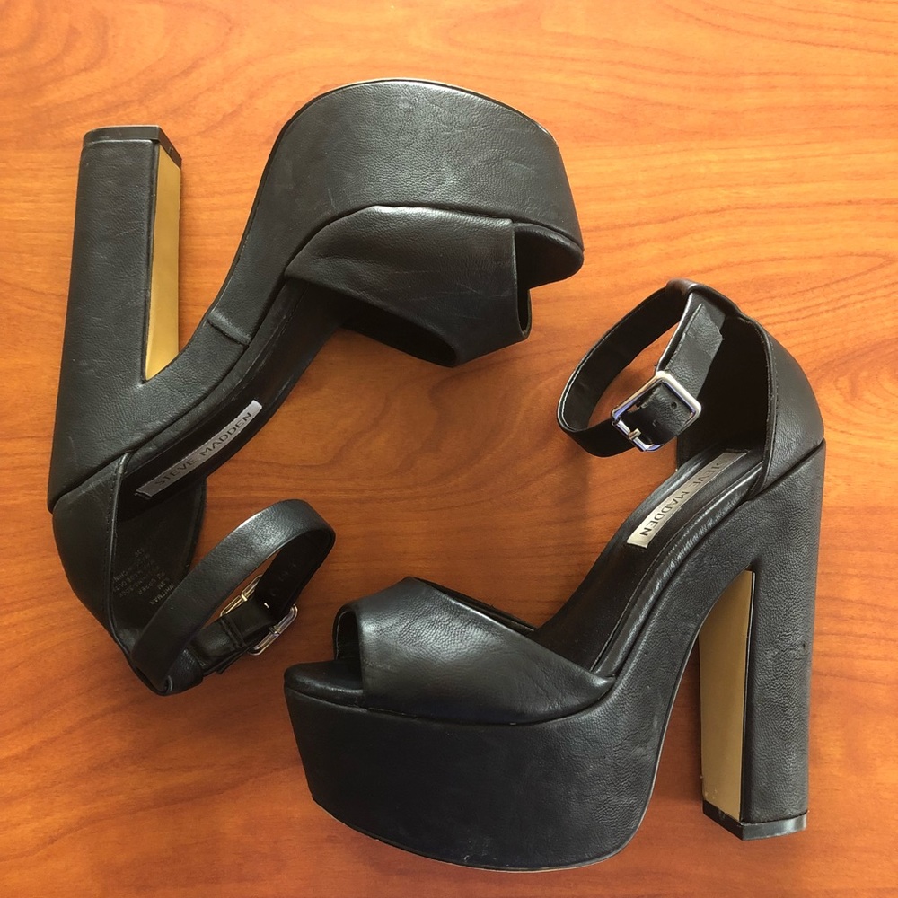 Steve Madden Black Platform Heels